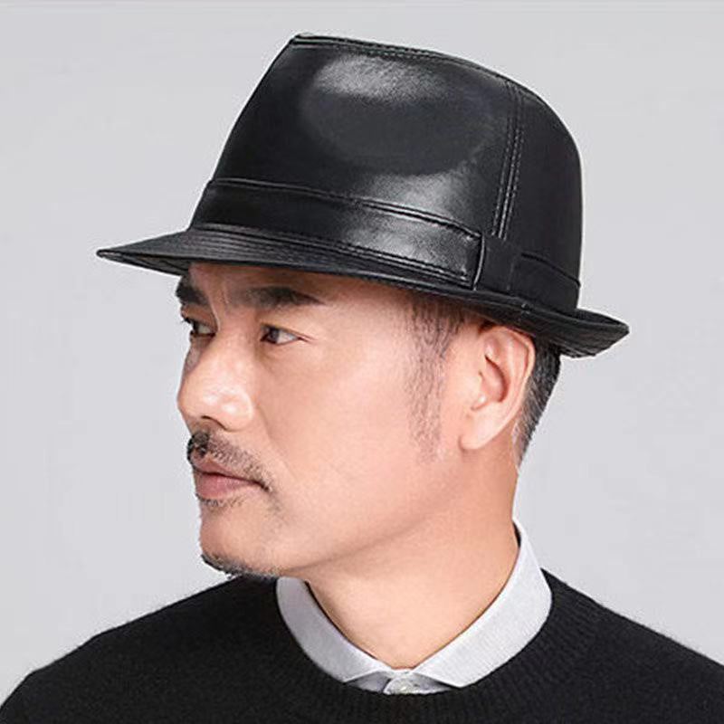 Men's Simple Fashion Leather Jazz Top Hat