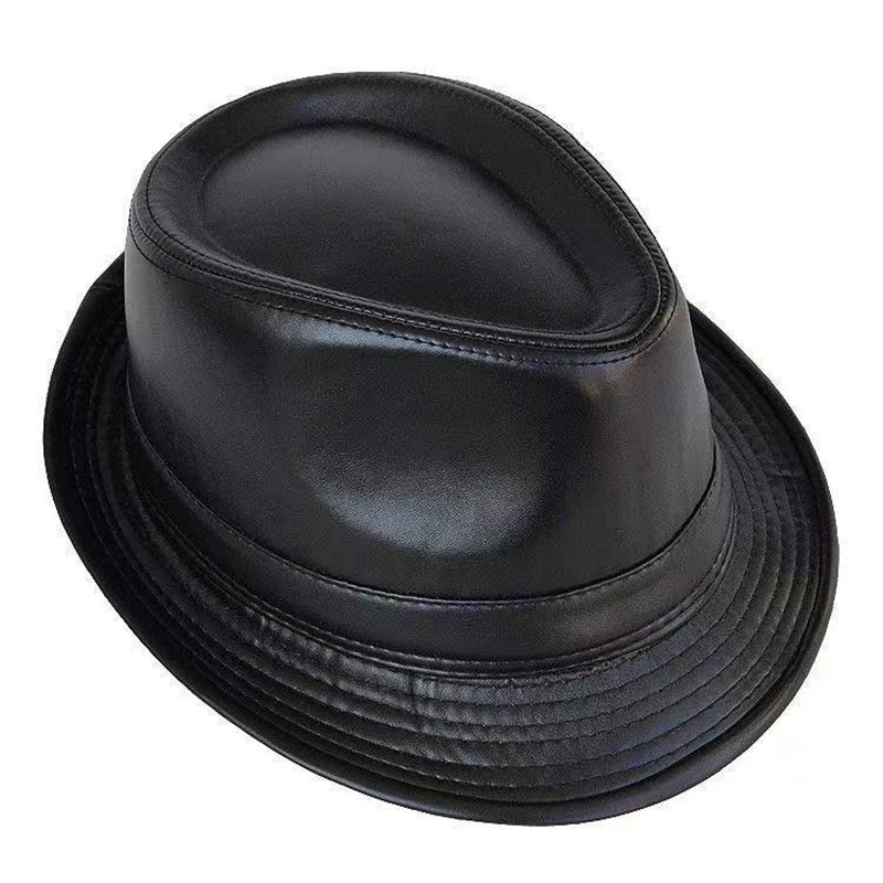 Men's Simple Fashion Leather Jazz Top Hat
