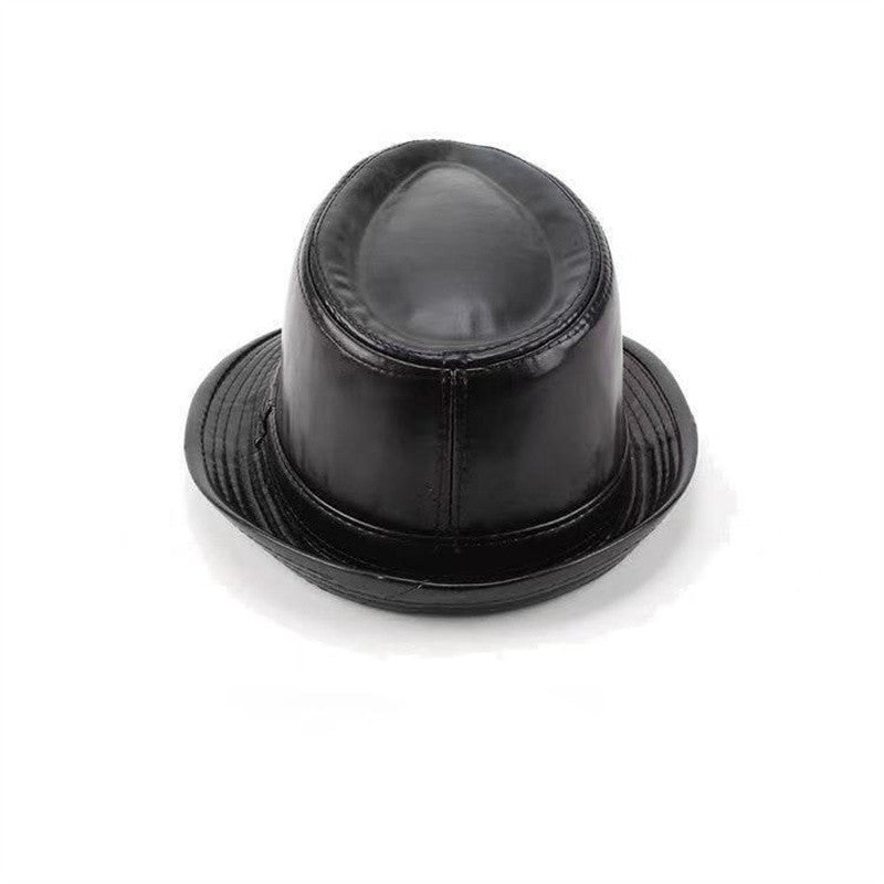 Men's Simple Fashion Leather Jazz Top Hat