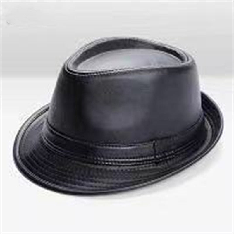 Men's Simple Fashion Leather Jazz Top Hat