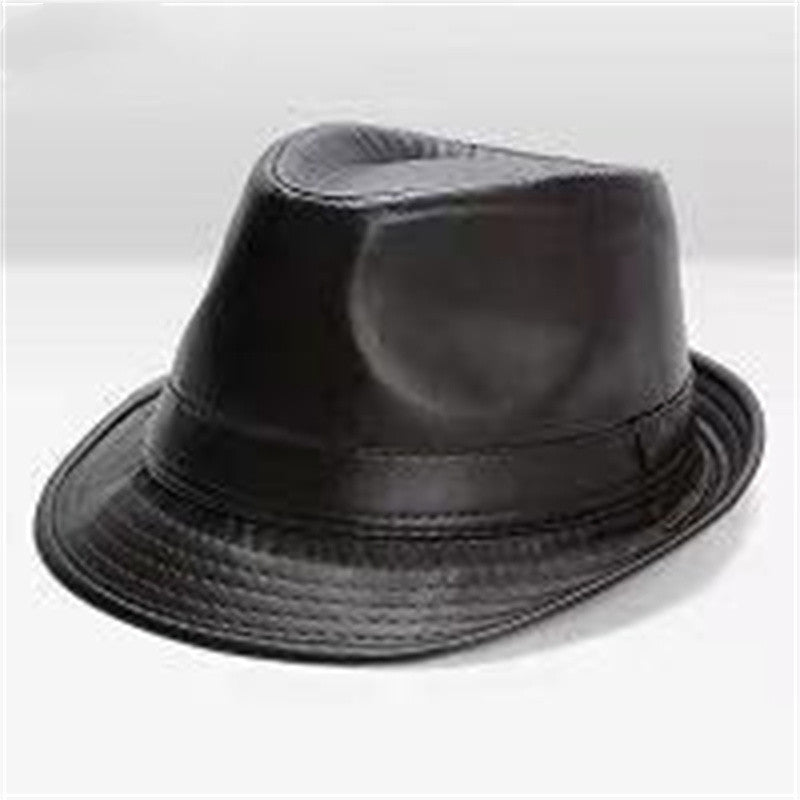 Men's Simple Fashion Leather Jazz Top Hat