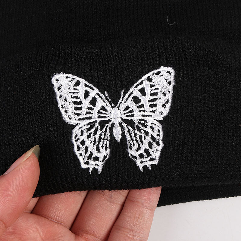 Halloween Ghost Claw Embroidery Knitted Pullover Wool Hat